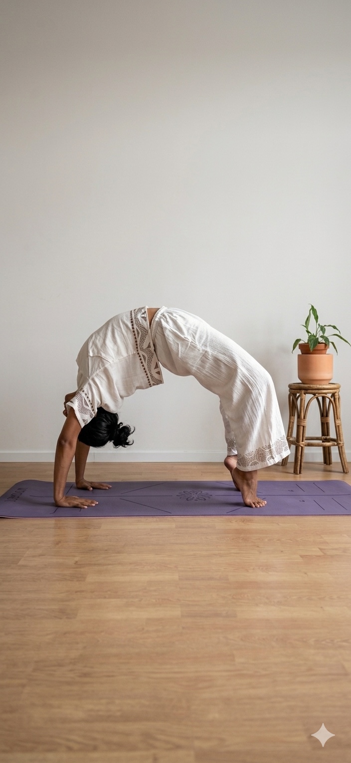 Urja in wheel pose